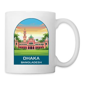 Dhaka Bangladesch Ahsan Manzil Vintage-Reisepost - Tasse - Weiß - Rechts