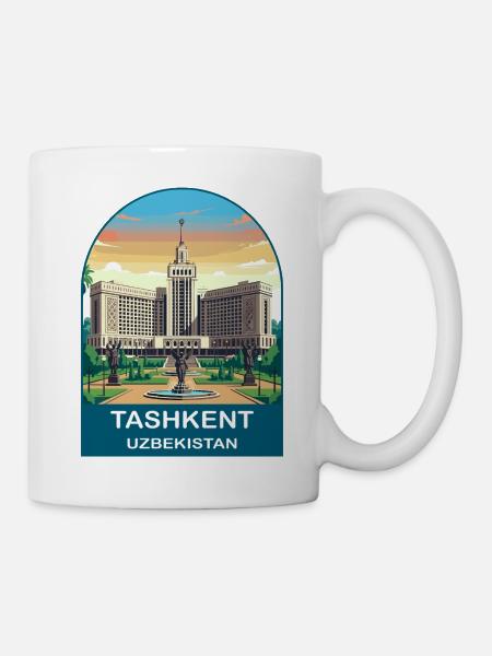 Taschkent Usbekistan Vintage-Reiseplakat-Kunst - Tasse - Weiß