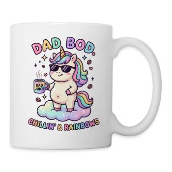 Papa Bod : Père bedaine de bière, papa licorne fitness - Mug blanc - blanc - Droite