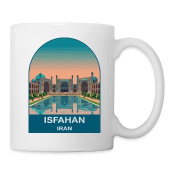 Isfahan Iran Vintage-Reiseillustrationskunst - Tasse - Weiß - Rechts