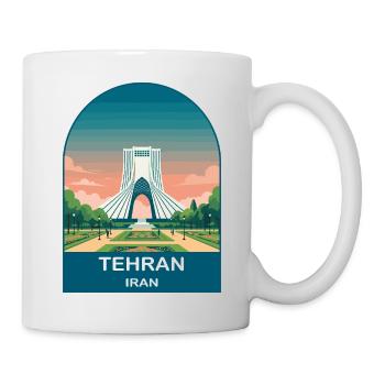 Teheran Iran Azadi Tower Vintage-Reiseplakat - Tasse - Weiß - Rechts