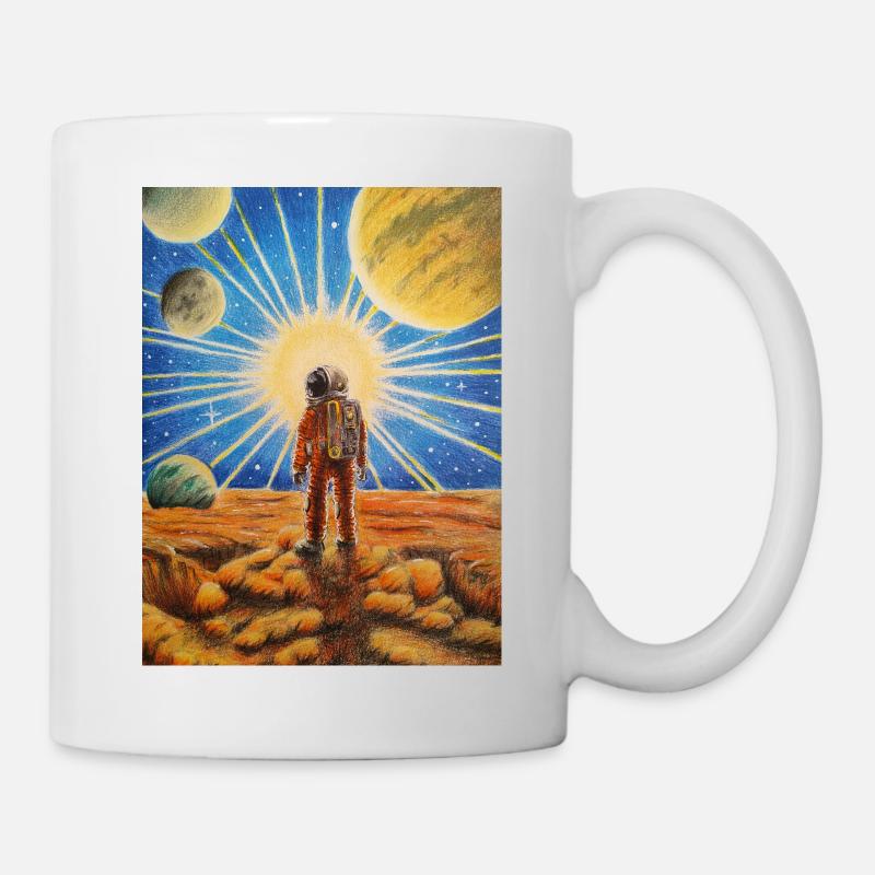 Astronaut auf Mars - Tasse - Weiß