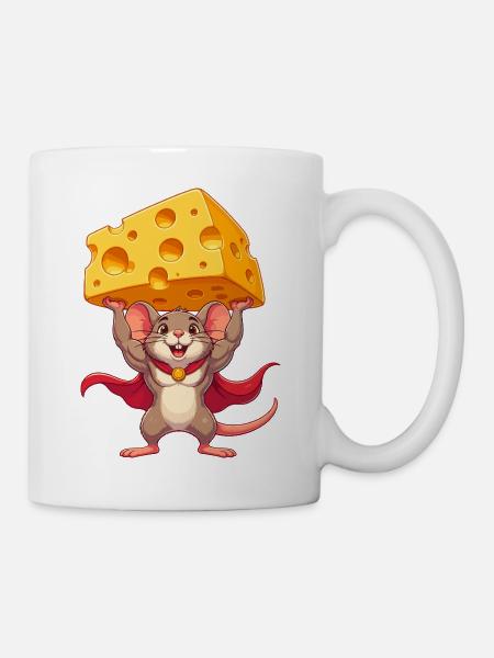 Supermaus Käseheld - Tasse - Weiß