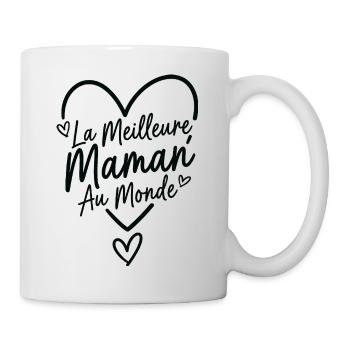 Meilleure Maman Au Monde – Cœur Script - Mug blanc - blanc - Droite