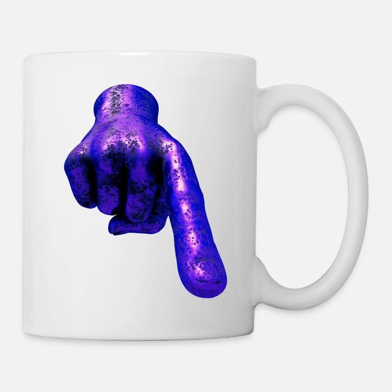 Poing métallique bleu au point - Mug blanc - blanc