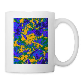 Neon Psychedelic Floral Burst - Tasse - Weiß - Rechts