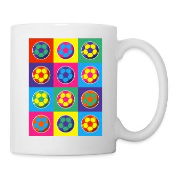 Motif de football Pop Art - Mug blanc - blanc - Droite