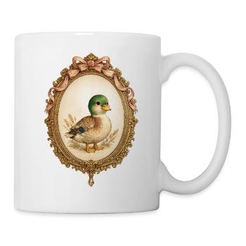 Süße Ente Goldener Rahmen Vintage Coquette - Tasse - Weiß - Rechts