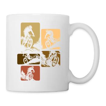 VTT Rétro Descente Vélo Vintage - Mug blanc - blanc - Droite