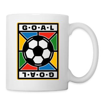 Fußball-Retro-Abzeichen - Tasse - Weiß - Rechts