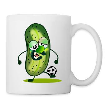 Lustige Fußballgurken - Tasse - Weiß - Rechts