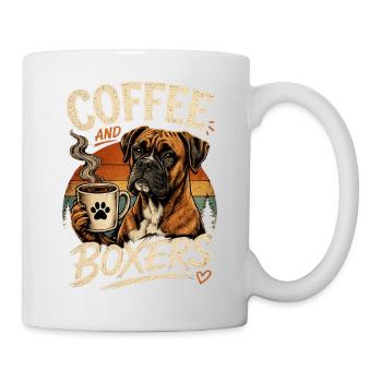 Café et Boxers – Boxer Dog Coffee Love - Mug blanc - blanc - Droite