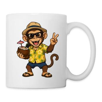 Tropical Monkey Party - Ambiances Hawaii - Mug blanc - blanc - Droite