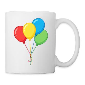 Four Colorful Balloons Graphic Illustration - Mug - white - Right