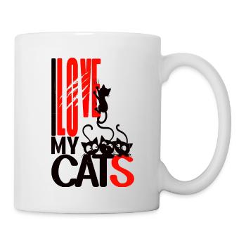 I love my cats – Katzenliebe - Mug - white - Right