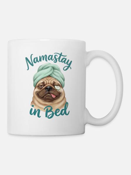Namastay au lit - Lazy Dog - Mug blanc - blanc