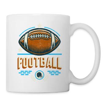 Football motif with stars and stripes - Mug - white - Right