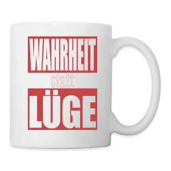 Wahrheit statt Lüge - Tasse - Weiß - Rechts