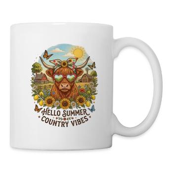 Hello Summer Country Vibes Highland Cow - Mug - white - Right