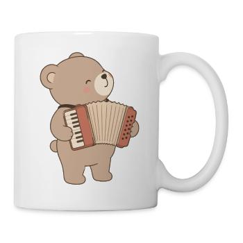 Cute Bear with Accordion - Mug - white - Right