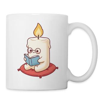 Lire un livre à la bougie - Mug blanc - blanc - Droite