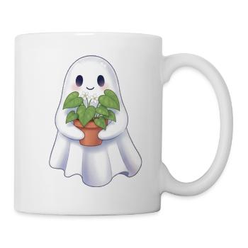 Fantôme avec plante - Mug blanc - blanc - Droite
