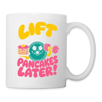 Soulève maintenant des pancakes Plus tard Humour fitness - Mug blanc - blanc - Droite
