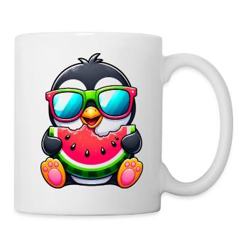 Summer Penguin with Watermelon - Mug - white - Right