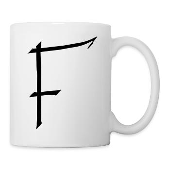 Buchstabe F - Tasse - Weiß - Rechts