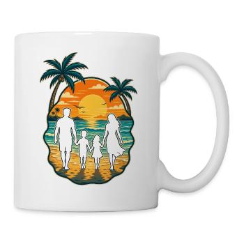 Family Beach Vacation Palm Trees Sun Summer Shirt - Mug - white - Right