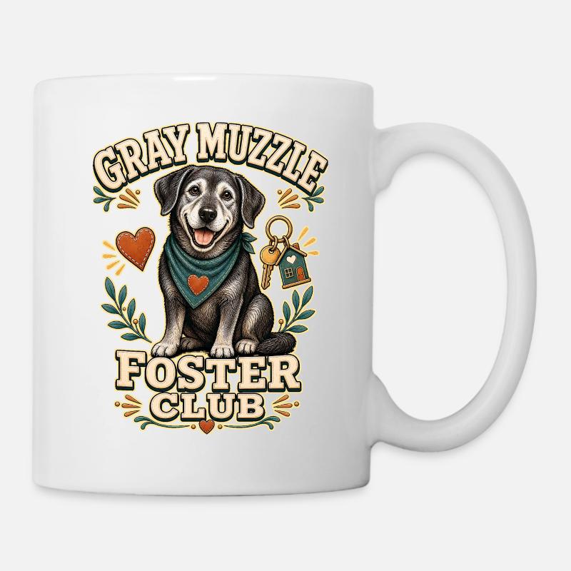 GRAY MUZZLE FOSTER CLUB Dog - Mug - white