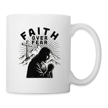 Faith over fear Mountain landscape - Mug - white - Right