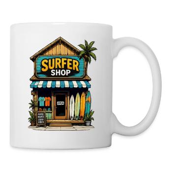 Paradis de la plage du Surfer Shop - Mug blanc - blanc - Droite