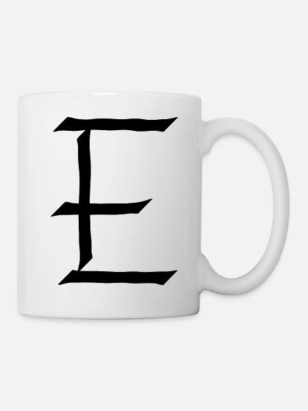 Lettre E - Mug blanc - blanc