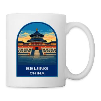 Beijing China Temple of Heaven Retro Travel Badge - Mug - white - Right