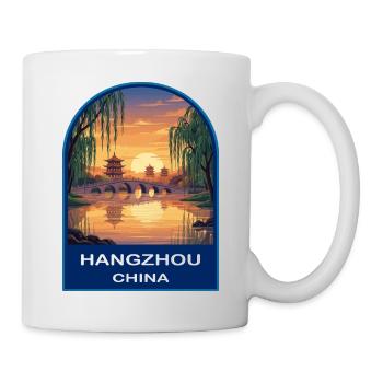 Insigne Retro Sunset du lac Ouest de Hangzhou - Mug blanc - blanc - Droite