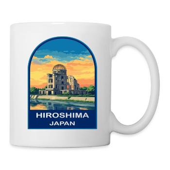 Hiroshima Dome Japon Insigne de voyage rétro Sunset - Mug blanc - blanc - Droite
