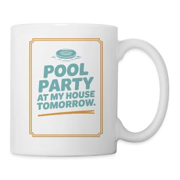 Fête à la piscine Amenez la piscine Fête d’été à la piscine en remarque - Mug blanc - blanc - Droite
