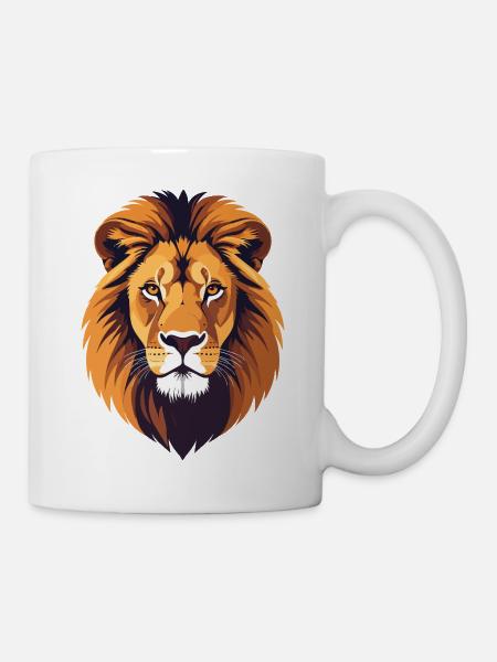 Majestic Lion Head Vector - Mug - white