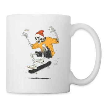 Skelett-Skateboarder Winterlook - Tasse - Weiß - Rechts