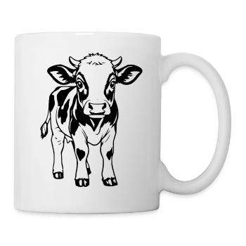 Mignonne vache veau Cadeaux drôles aux agriculteurs - Mug blanc - blanc - Droite