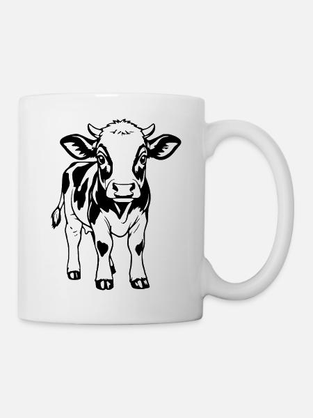 lustige Kuh T-shirt Geschenk Bauern - Tasse - Weiß