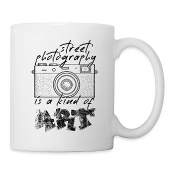 Straßenfotografie als Kunst /dunkel - Tasse - Weiß - Rechts