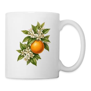 Botanische Illustration von Orangen im Vintage-Stil - Tasse - Weiß - Rechts