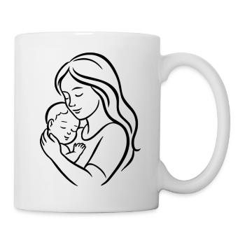 Mother Holding Child – Loving Mom Design - Mug - white - Right