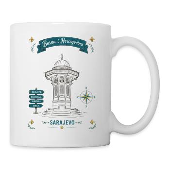 Sarajevo Denkmal Laternen-Motiv - Tasse - Weiß - Rechts