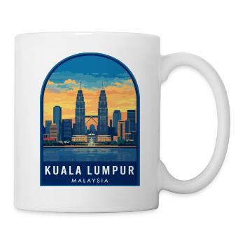 Kuala Lumpur Malaysia Petronas Towers Sunset Abzeichen - Tasse - Weiß - Rechts