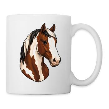 Horse Portrait Paint Horse tobiano - Mug - white - Right