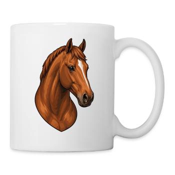 Portrait de cheval alezan - Mug blanc - blanc - Droite