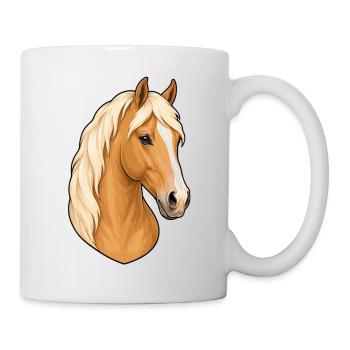 Light chestnut Haflinger horse portrait - Mug - white - Right